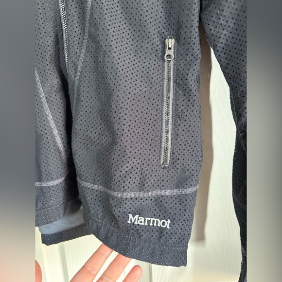MARMOT Womens Full Zip Jacket Small Black Perforated Lightweight Running Outdoor - Picture 7 of 13